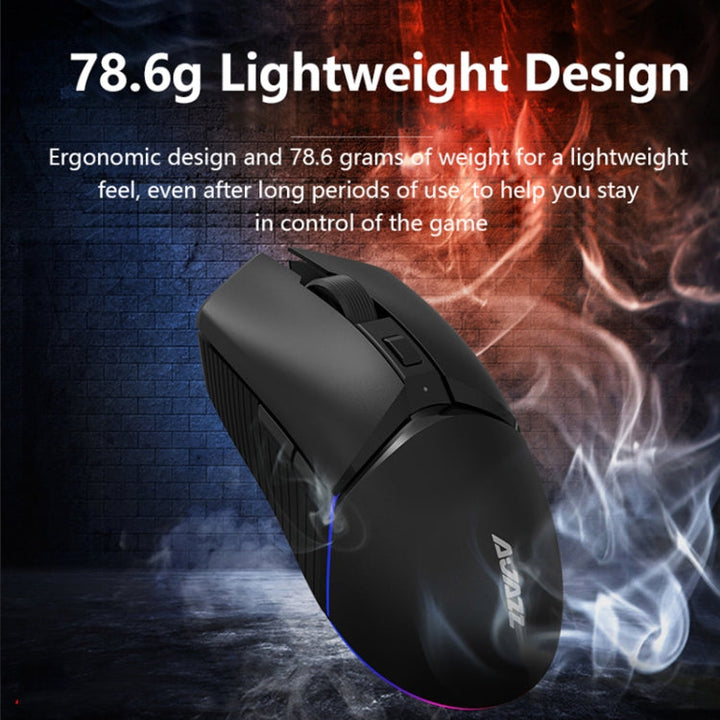 Lisslune | Ajazz I309Pro 1600 DPI 8 Buttons Dual-Mode Gaming Wireless Bluetooth Mouse (Black)