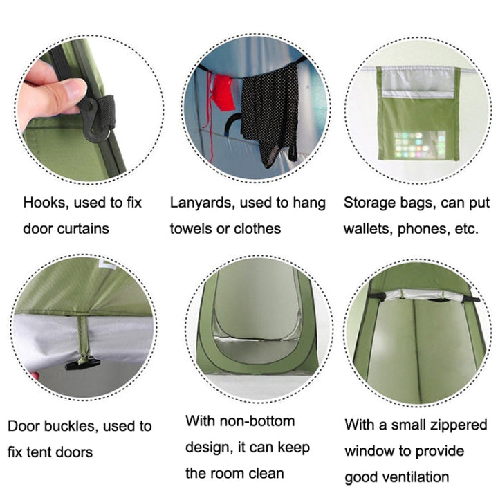 Lisslune | Outdoor Camping Toilet Tent Automatic Shower Tent, Style: Single Person (Olive Green)