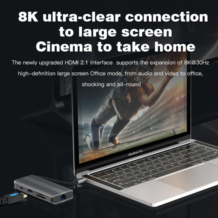 Lisslune | Blueendless 8K/30Hz Type-C to Gigabit Ethernet USB3.1 Docking Station (8 in 1)