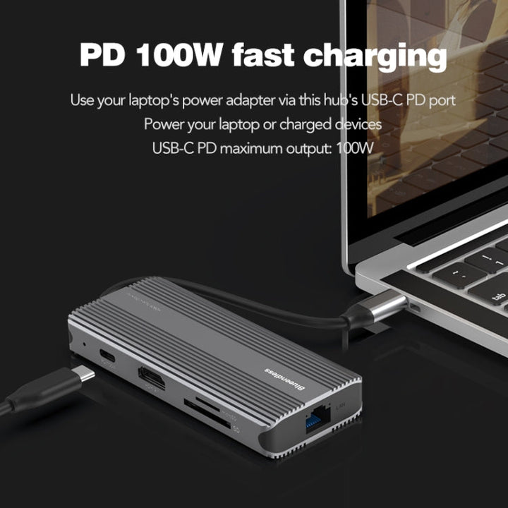 Lisslune | Blueendless 8K/30Hz Type-C to Gigabit Ethernet USB3.1 Docking Station (8 in 1)
