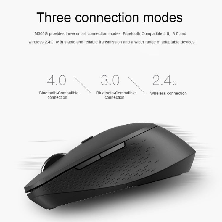 Lisslune | Rapoo M300G 1600DPI 3 Button Laptop Office Silent Wireless Bluetooth Mouse (Light Gray)