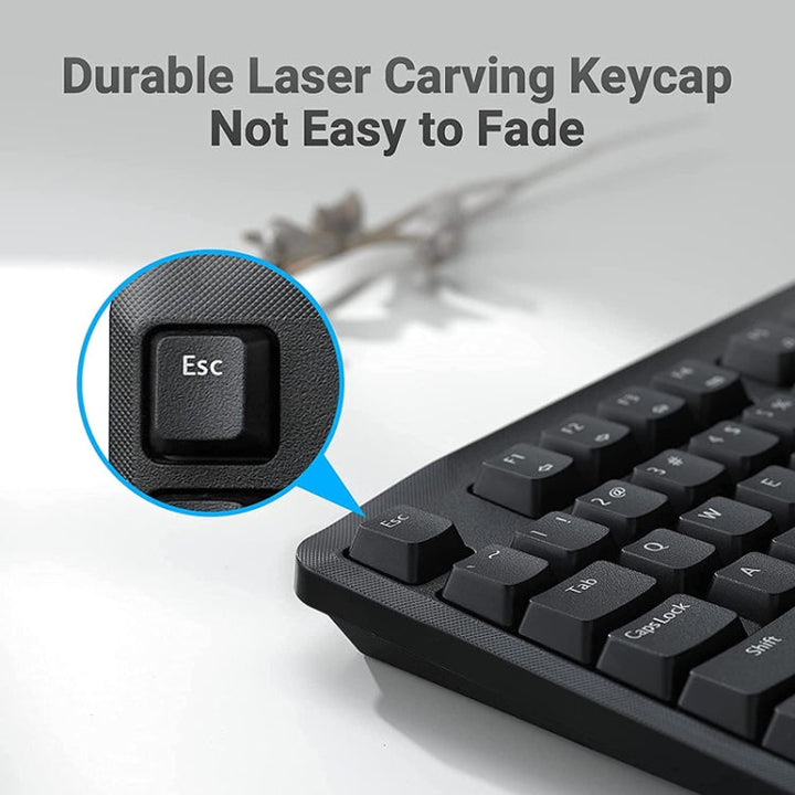 Lisslune | Rapoo X1800PRO 104 Key Waterproof Multimedia Wireless Keyboard Mouse Set (Black)