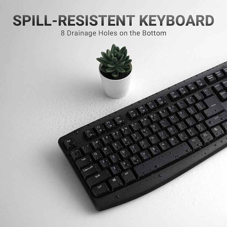 Lisslune | Rapoo X1800PRO 104 Key Waterproof Multimedia Wireless Keyboard Mouse Set (Black)