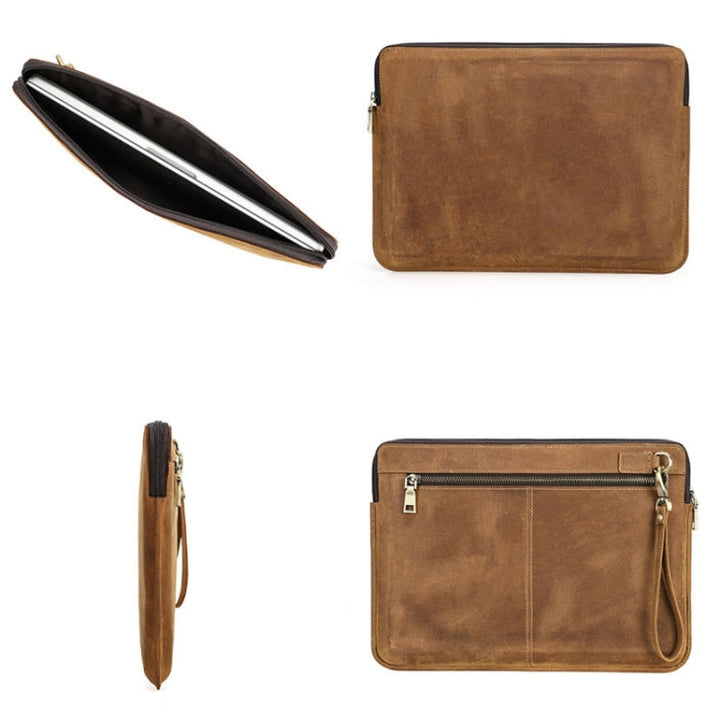 Lisslune | CONTACTS FAMILY Leather Laptop Case for Macbook Pro 14.2 Inch (Brown)