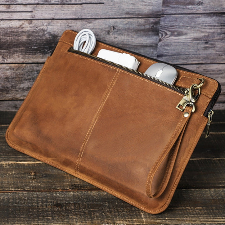 Lisslune | CONTACTS FAMILY Leather Laptop Case for Macbook Pro 14.2 Inch (Brown)