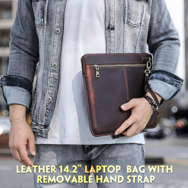 Lisslune | CONTACTS FAMILY Leather Laptop Case for Macbook Pro 14.2 Inch (Brown)