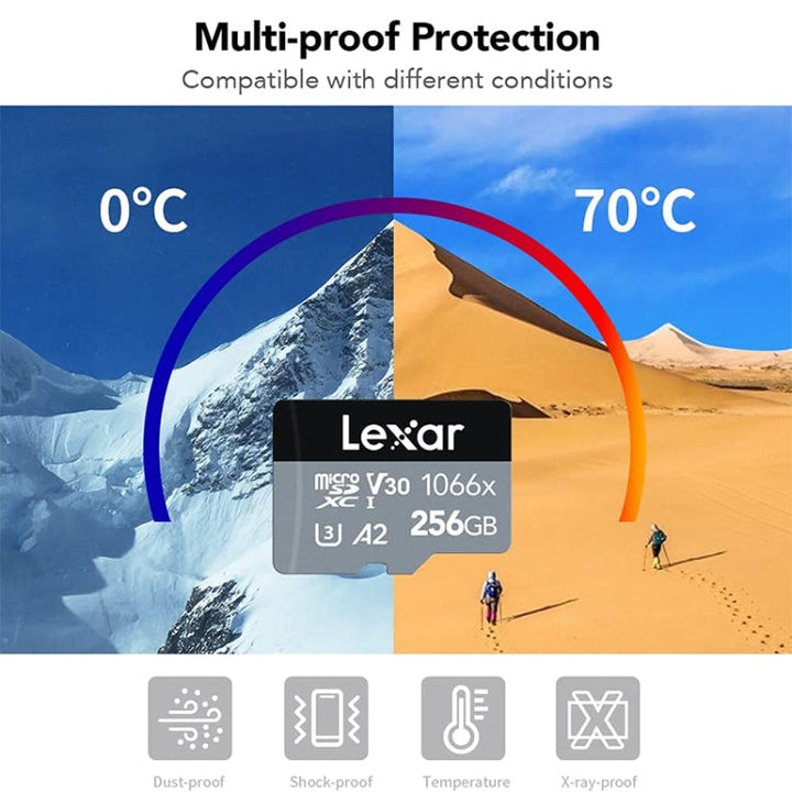 Lisslune | Lexar LKSTF1066X High-Speed TF Card Action Camera Surveillance Recorder Memory Card, Capacity: 64GB
