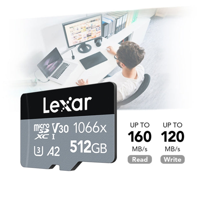 Lisslune | Lexar LKSTF1066X High-Speed TF Card Action Camera Surveillance Recorder Memory Card, Capacity: 64GB