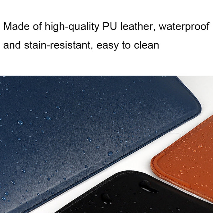 Lisslune | PU08DZ Leather Laptop Interior Compartment Bag with Stand Function, Size: 14.1-15.4 Inches (Sapphire Blue)