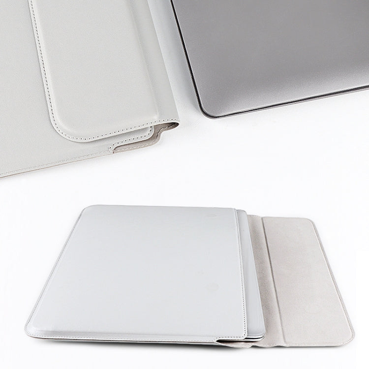 Lisslune | PU08DZ Leather Laptop Interior Compartment Bag with Stand Function, Size: 14.1-15.4 Inches (Sapphire Blue)