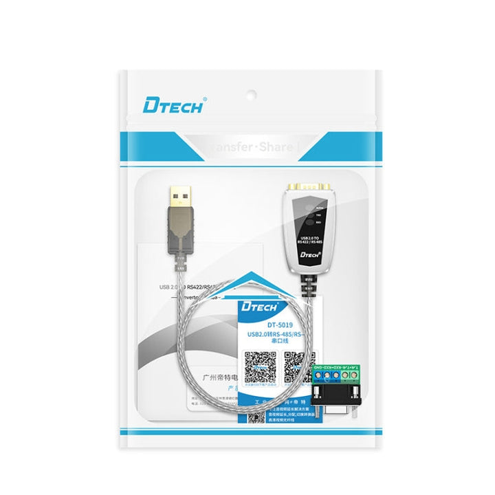 Lisslune | DTECH DT-5119 0.5 m USB to RS485/422 Industrial Converter Serial Line Communication Adapter