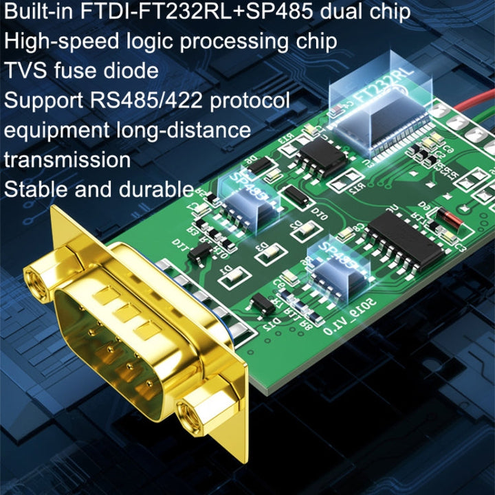 Lisslune | DTECH DT-5119 0.5 m USB to RS485/422 Industrial Converter Serial Line Communication Adapter