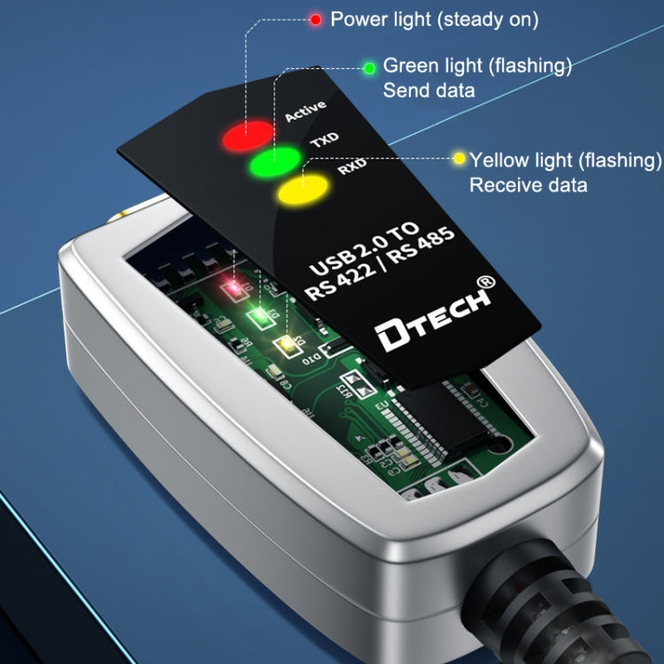Lisslune | DTECH DT-5119 0.5 m USB to RS485/422 Industrial Converter Serial Line Communication Adapter
