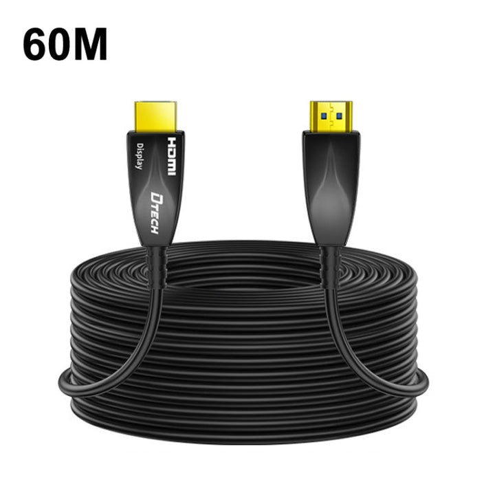 Lisslune | DTECH HDMI 2.0 Version Fiber Optic Cable 4K 60Hz Large Screen TV Engineering Wiring, Length: 60m