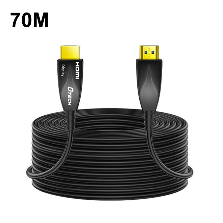 Lisslune | DTECH HDMI 2.0 Version Fiber Optic Cable 4K 60Hz Large Screen TV Engineering Wiring, Length: 70m