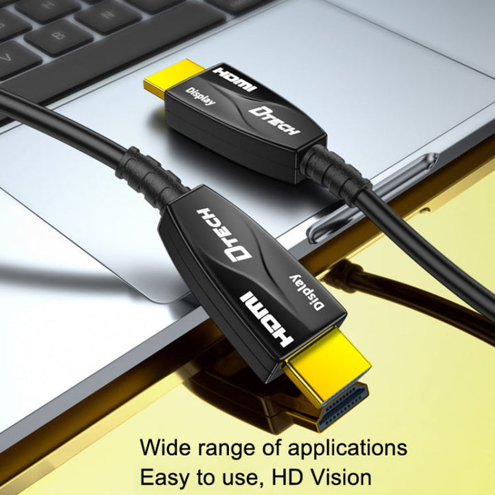Lisslune | DTECH HDMI 2.0 Version Fiber Optic Cable 4K 60Hz Large Screen TV Engineering Wiring, Length: 70m