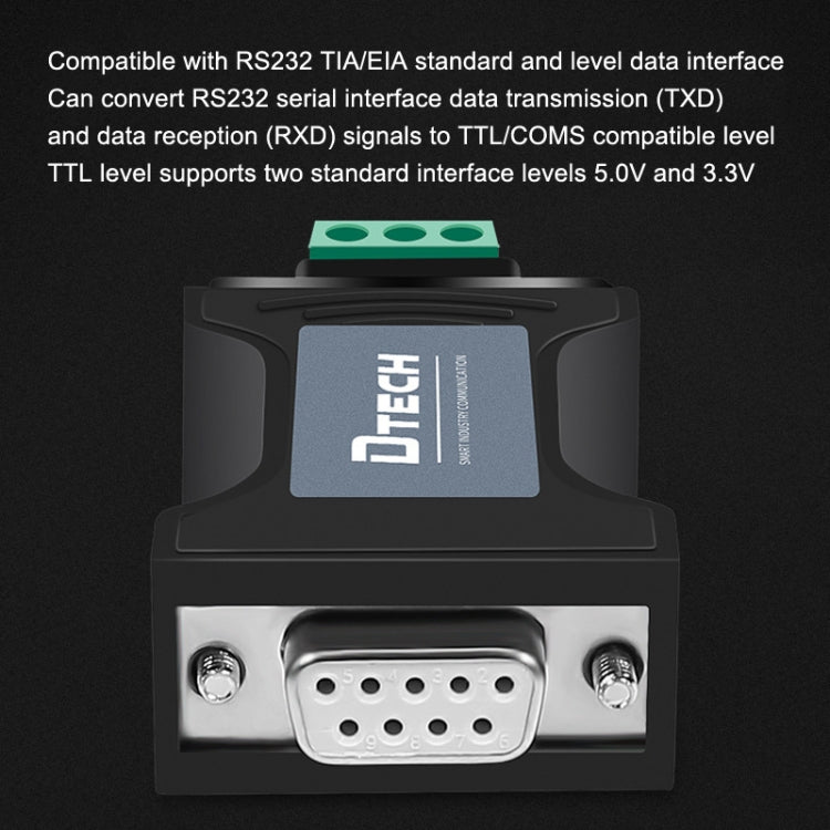 Lisslune | DTECH DT-9005 Without Power Supply RS232 to TTL Serial Port Module, Interface: 3.3V Module