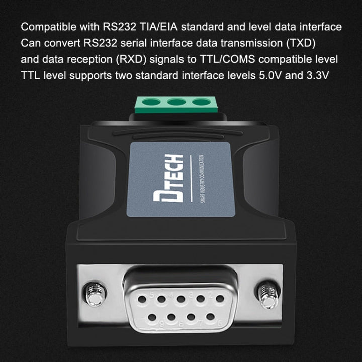 Lisslune | DTECH DT-9005 Without Power Supply RS232 to TTL Serial Port Module, Interface: 3.3V Module