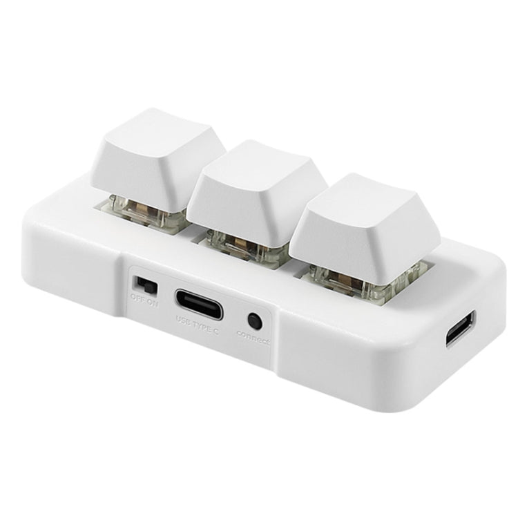 Lisslune | MK321 3 Key Custom Keys Gaming Office PS Clip Macro Programming Keyboard, Cable Length: 1.5 m (White)