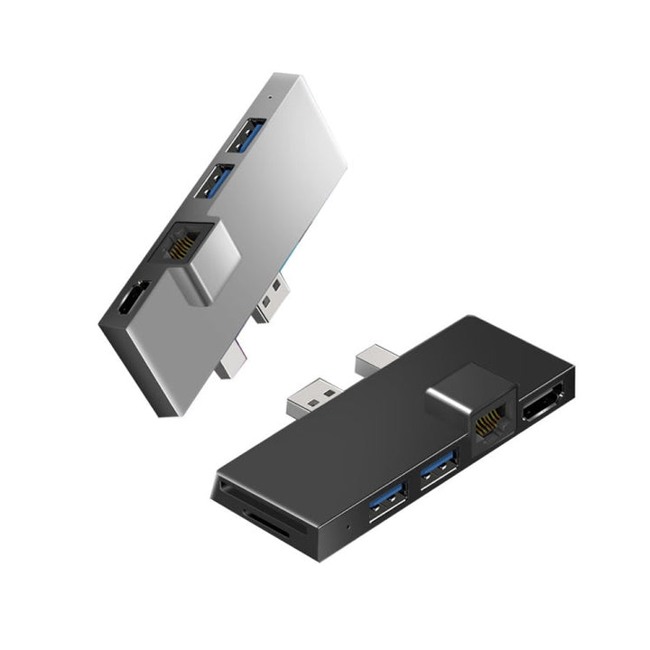 Lisslune | W05 8 In 1 USB3.1 Gne1 Ethernet RJ45 Converter For Surface Pro4/5/6 (Silver)