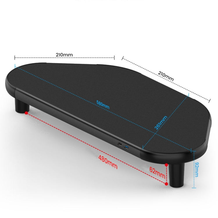 Lisslune | Vaydeer ZGP011 Metal Corner Computer Monitor Shelving (USB3.0 + 3 x USB2.0)