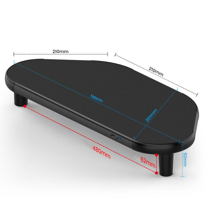 Lisslune | Vaydeer ZGP011 Metal Corner Computer Monitor Shelving (USB3.0 + 3 x USB2.0)