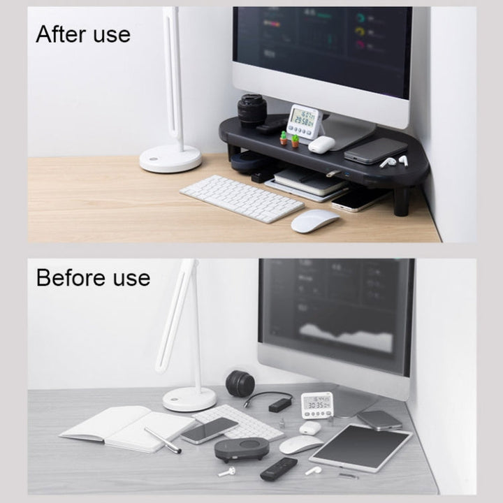 Lisslune | Vaydeer ZGP011 Metal Corner Computer Monitor Shelving (USB3.0 + 3 x USB2.0)