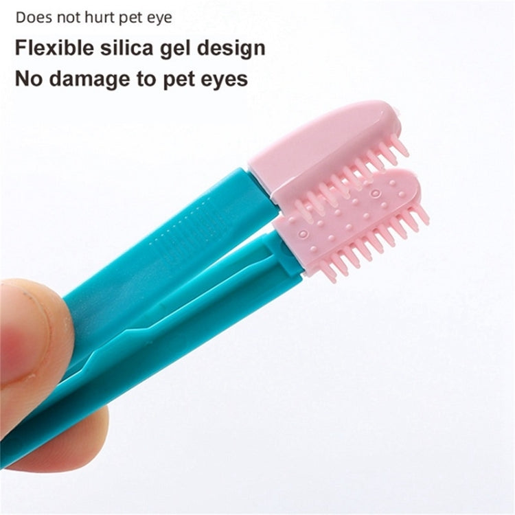 Cat Eye Brush Pet Eye Cleaner Cat Hair Knot Brush (All Blue)