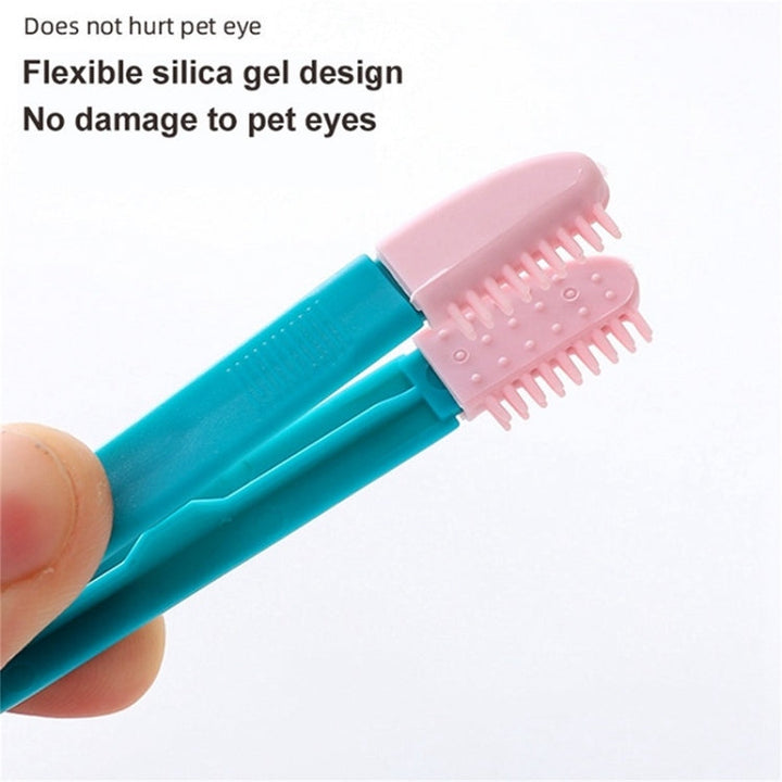 Cat Eye Brush Pet Eye Cleaner Cat Hair Knot Brush (All Blue)
