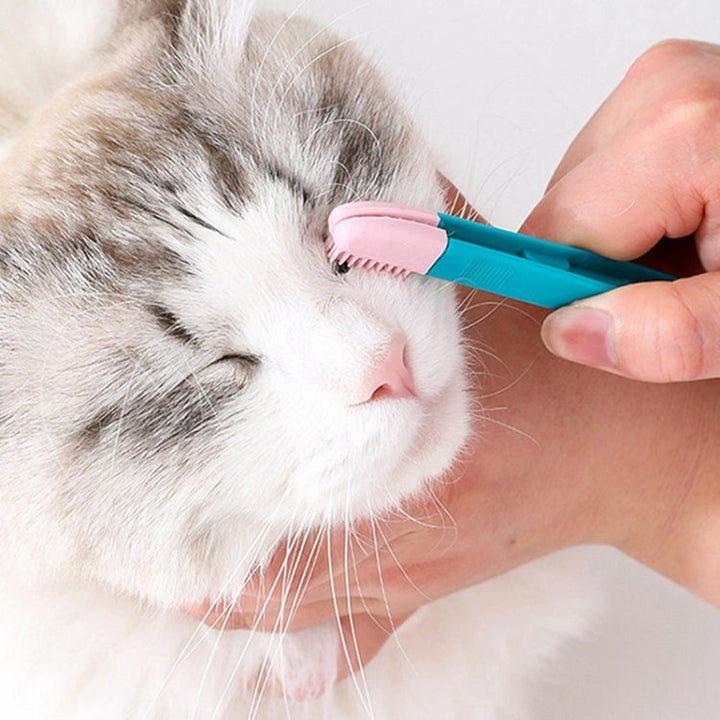 Cat Eye Brush Pet Eye Cleaner Cat Hair Knot Brush (All Blue)