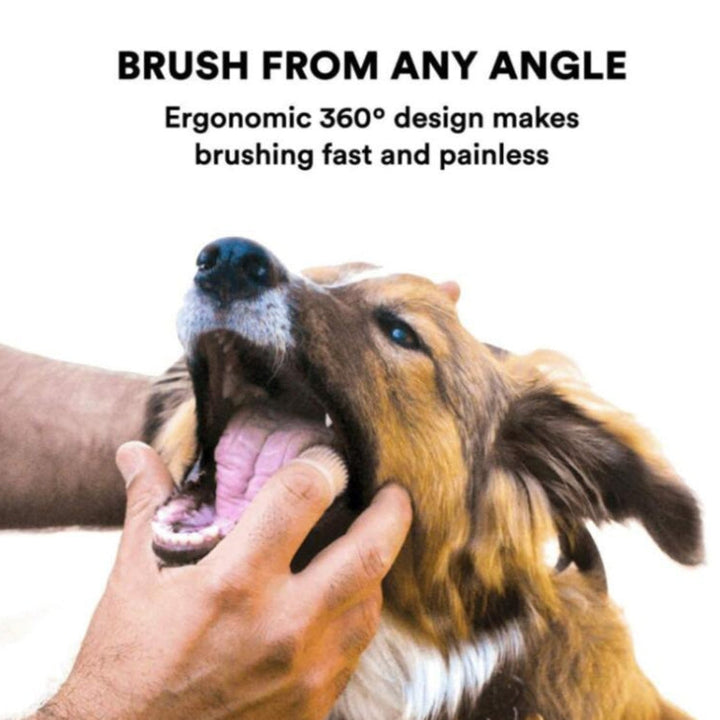Pet Silicone Teeth Support Structure Mouth Cleaning Toothbrush (Red)