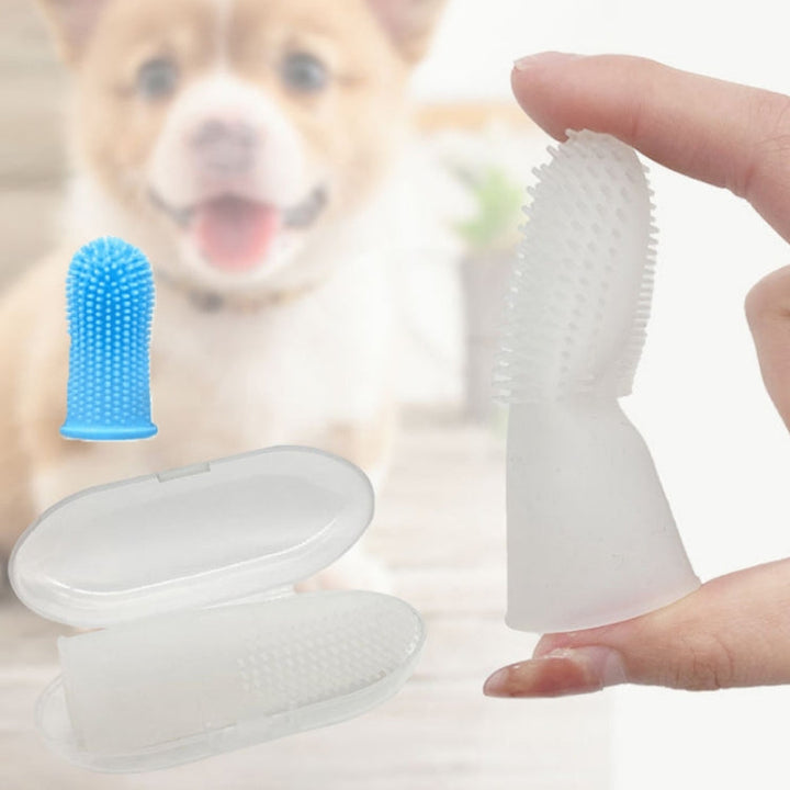 Pet Silicone Teeth Support Structure Mouth Cleaning Toothbrush (Red)