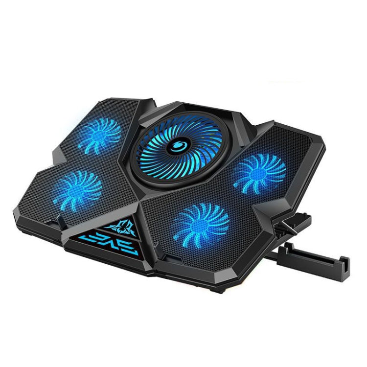 Lisslune | CoolCold Five Fans 2 USB Ports Laptop Cooler Gaming Notebook Cooling Stand, Version: Base Edition