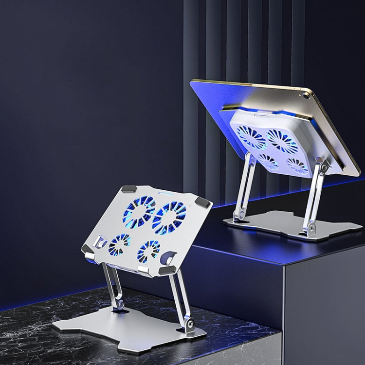 Lisslune | X16 Tablet PC Holder Aluminum Alloy Laptop Cooler with 4 Fans