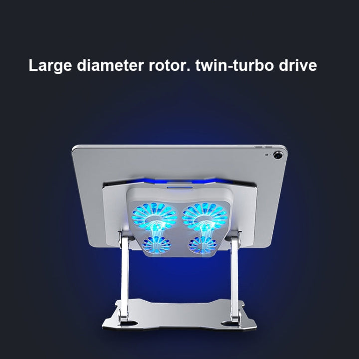 Lisslune | X16 Tablet PC Holder Aluminum Alloy Laptop Cooler with 4 Fans