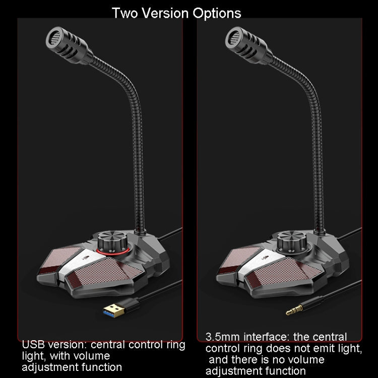Lisslune | 3.5mm JK omnidirectional microphone with built-in sound card Flexible gaming microphone