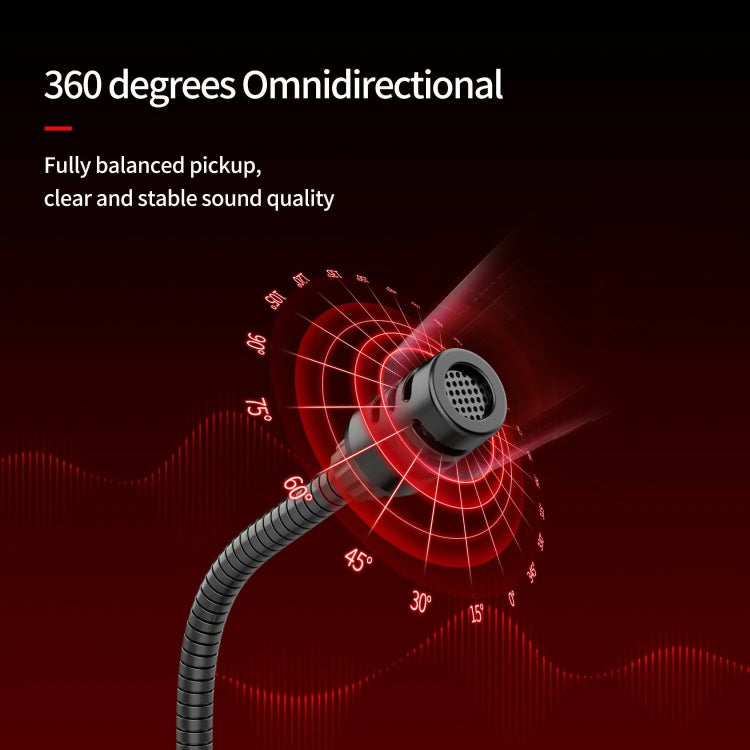 Lisslune | 3.5mm JK omnidirectional microphone with built-in sound card Flexible gaming microphone