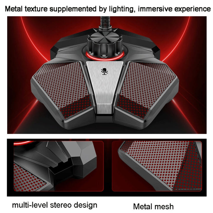 Lisslune | 3.5mm JK omnidirectional microphone with built-in sound card Flexible gaming microphone