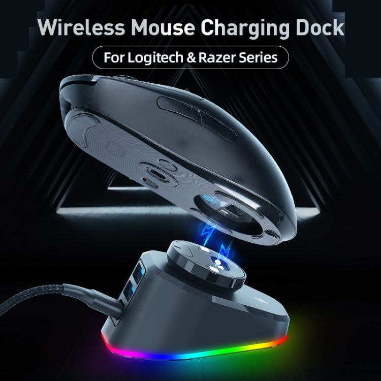 Lisslune | For Logitech G502 / GPW1 / 2 Wireless Mouse Charging Dock Stand White Woven