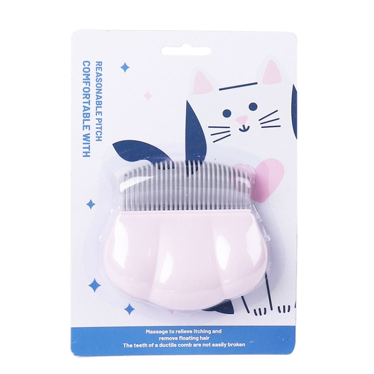 Pet Hair Removal Bowl Comb Cat Tickle Massage Comb (Pink)