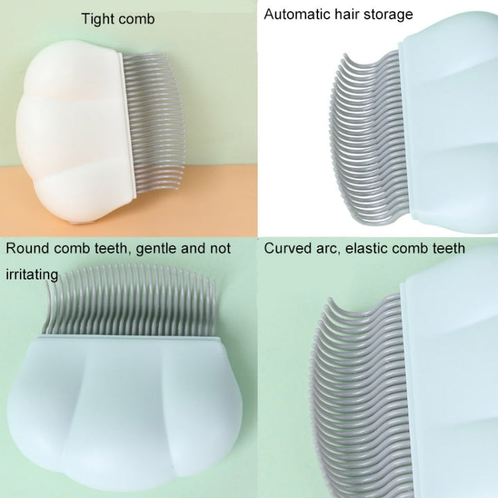 Pet Hair Removal Shell Comb Cat Tickle Massage Comb (White)