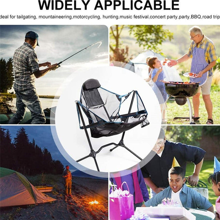 Lisslune | LT32004 Outdoor Portable Folding Rocking Chair(Grey)