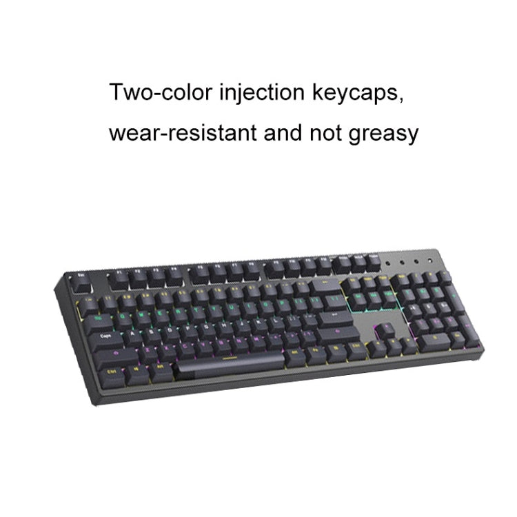 Lisslune | Bluetooth Wired 104-Key Two-Color Translucent Keycap Mechanical Keyboard (Black)