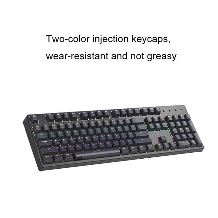 Lisslune | Bluetooth Wired 104-Key Two-Color Translucent Keycap Mechanical Keyboard (Black)