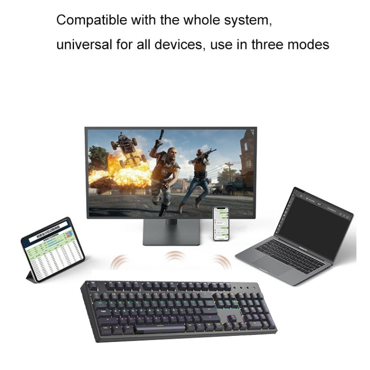 Lisslune | Bluetooth Wired 104-Key Two-Color Translucent Keycap Mechanical Keyboard (Black)
