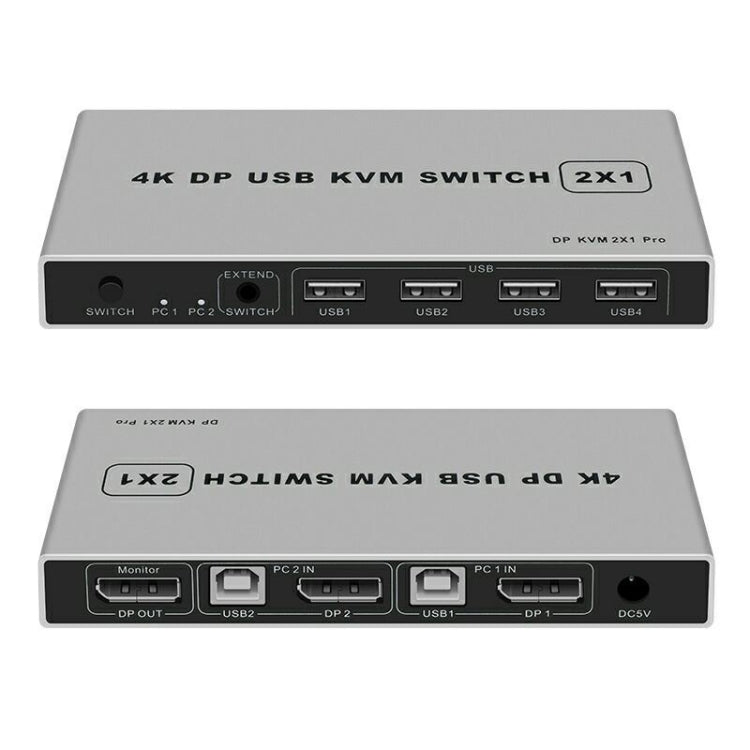 Lisslune | 4K KYSW59 60HZ DP USB KVM Switch 2-in-1 Computer Sharing Device