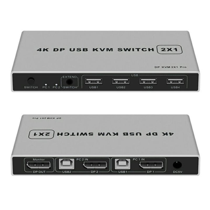 Lisslune | 4K KYSW59 60HZ DP USB KVM Switch 2-in-1 Computer Sharing Device