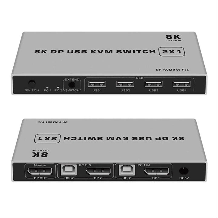 Lisslune | 8K KYSW59 60HZ DP USB KVM Switch 2-in-1 Computer Sharing Device