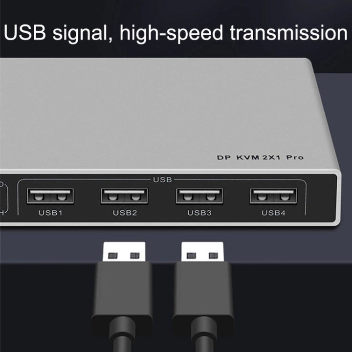 Lisslune | 8K KYSW59 60HZ DP USB KVM Switch 2-in-1 Computer Sharing Device