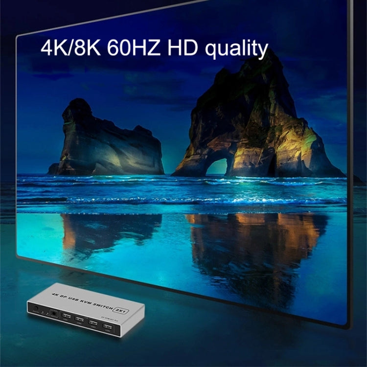 Lisslune | 8K KYSW59 60HZ DP USB KVM Switch 2-in-1 Computer Sharing Device